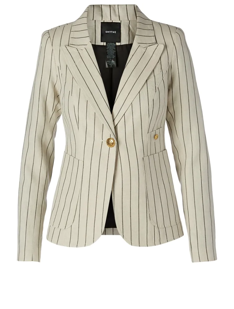 Duchess Linen-Blend Blazer With Patch Pocket