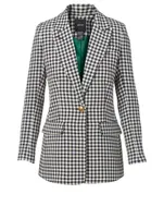 Wool Tailored Blazer Check Print