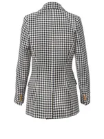 Wool Tailored Blazer Check Print