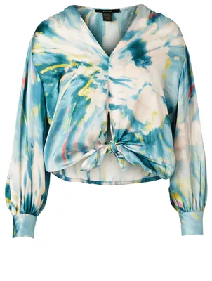 Tie Front Blouse Dye Print