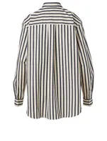 Cotton Oversized Shirt Striped Print