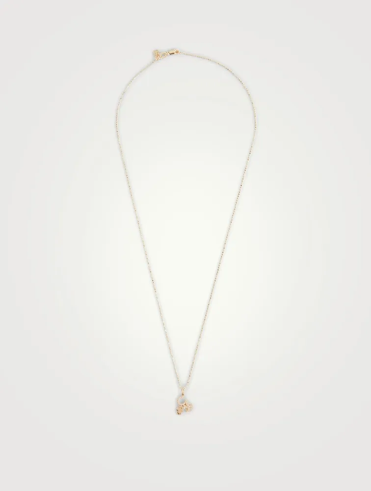 14K Gold Luck And Protection Necklace With Diamonds