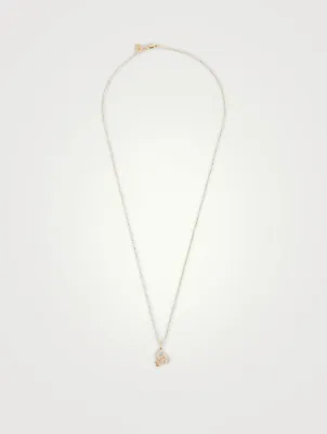 14K Gold Luck And Protection Necklace With Diamonds