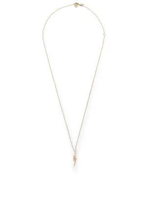 Medium 14K Gold Pure Lightning Bolt Necklace