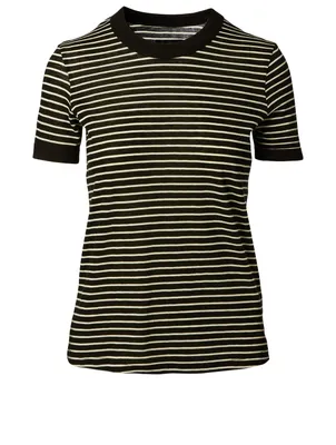 Quinton Cotton And Cashmere T-Shirt Striped Print