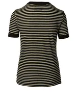 Quinton Cotton And Cashmere T-Shirt Striped Print