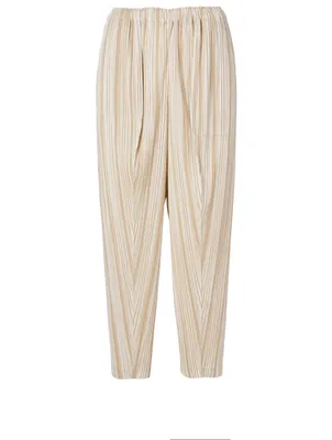 Hatching Tapered Pants Striped Print