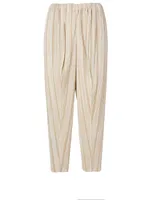 Hatching Tapered Pants Striped Print