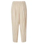 Hatching Tapered Pants Striped Print