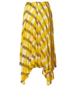 Parasol Pleated Skirt In Check Print