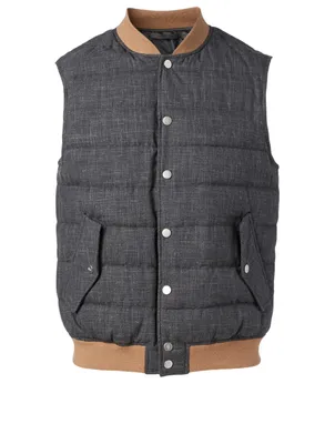 Wool-Blend Quilted Vest