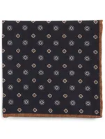 Wool And Cotton Pocket Square In Mini Floral Print