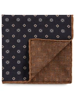 Wool And Cotton Pocket Square In Mini Floral Print
