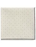 Wool And Cotton Pocket Square In Dot Print