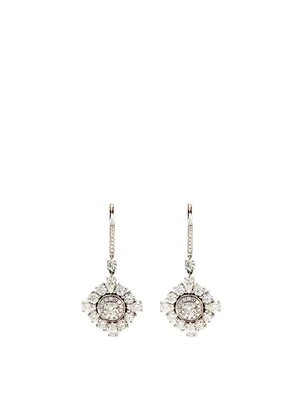Essentials 18K White Gold Princess Drop Earrings With Diamonds