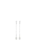 Essentials 18K White Gold Briolette Drop Earrings With Diamonds