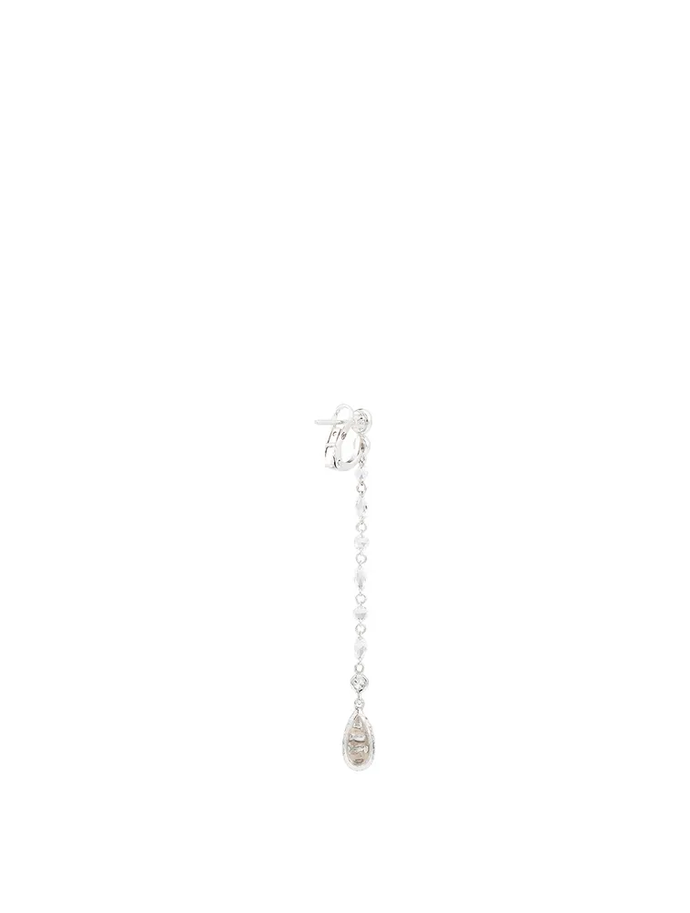 Essentials 18K White Gold Briolette Drop Earrings With Diamonds