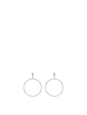 Flapper 18K White Gold Circle Dangle Earrings With Diamonds