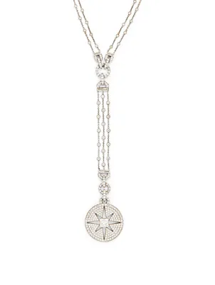 Pastiche 18K White Gold Starburst Medallion Necklace With Diamonds