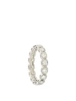 Essentials Deco 18K White Gold Eternity Band With Diamonds