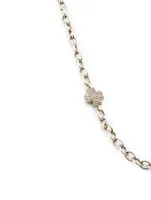 Silver Cross Chain Necklace With Diamonds