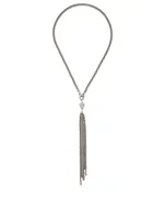 Silver Heart And Chain Fringe Necklace