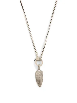 Silver Heart Necklace With Diamonds