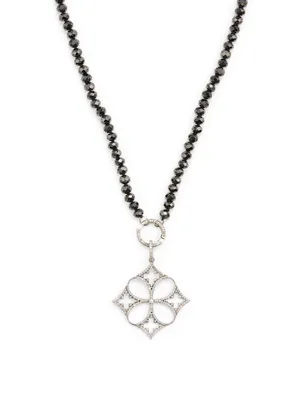 Silver Spinel Necklace With Diamonds