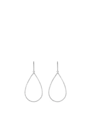 Silver Teardrop Earrings With Diamonds