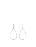 Silver Teardrop Earrings With Diamonds