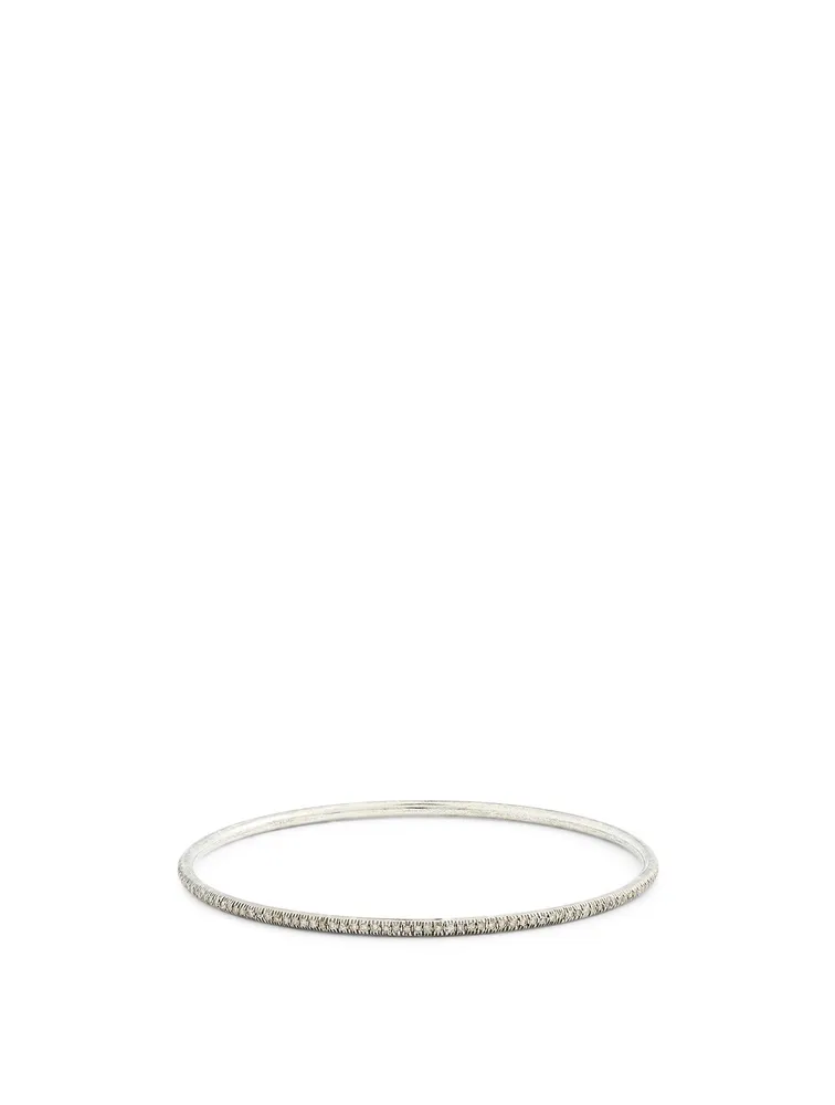 Silver Bangle With Diamonds