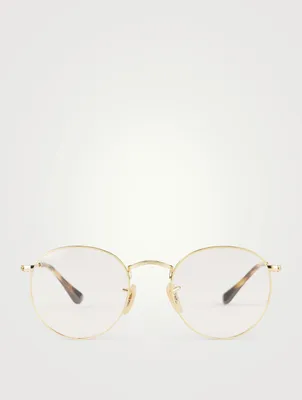 Round Metal Optical Glasses With Blue Light Lenses