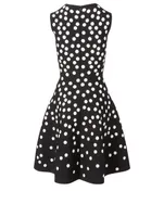 Fit And Flare Dress Polka Dot Print