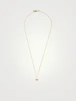 14K Rose Gold Crystal Pendant Necklace With Diamond