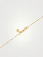 14K Rose Gold Crystal Pendant Necklace With Diamond