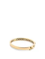 14K Gold Heart Hinge Bangle Bracelet With Diamond