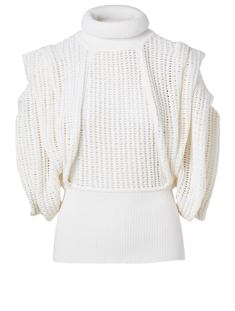 Mesh Sweater With Hang Sleeves
