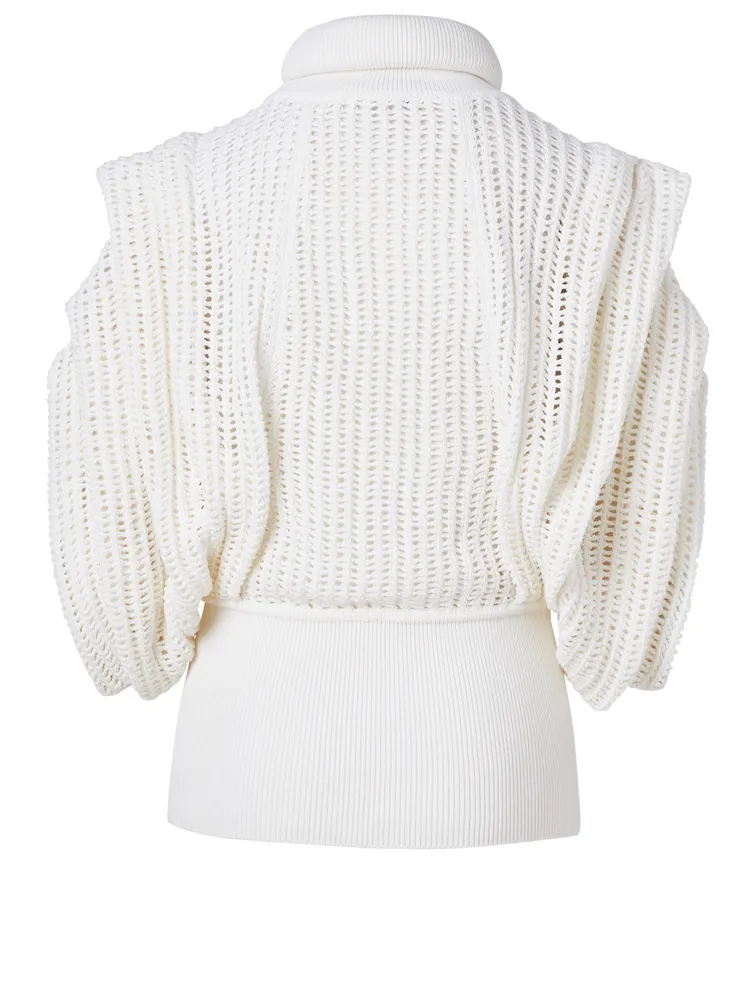 Mesh Sweater With Hang Sleeves