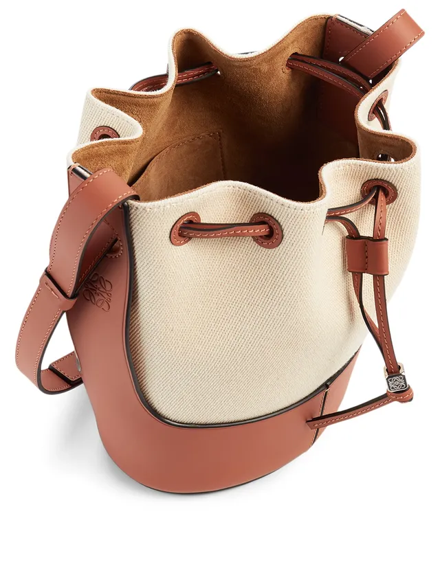 Loewe Balloon Leather and Canvas Bucket Bag