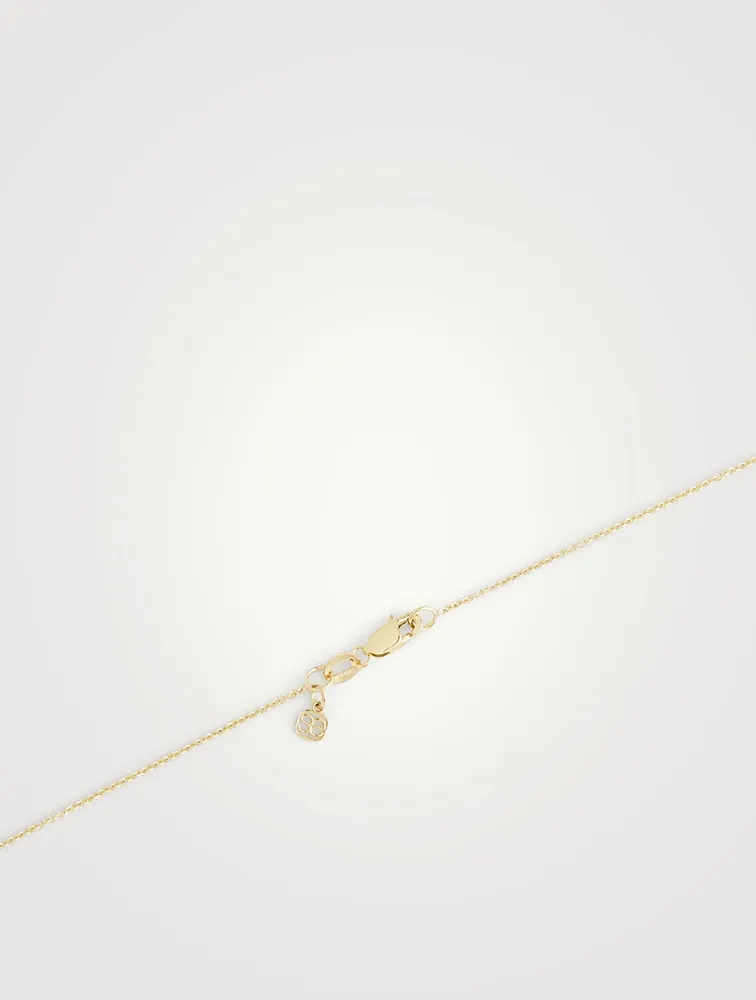 14K Gold Fleur De Lis Pendant Necklace With Diamonds