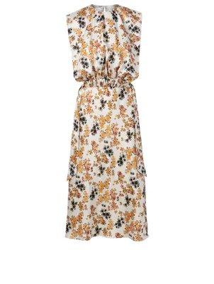 Sleeveless Midi Dress Floral Print