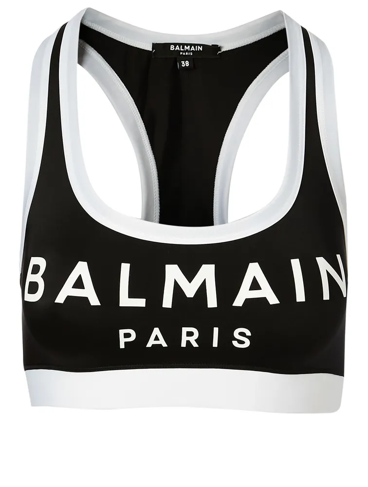 Logo print sports bra Balmain