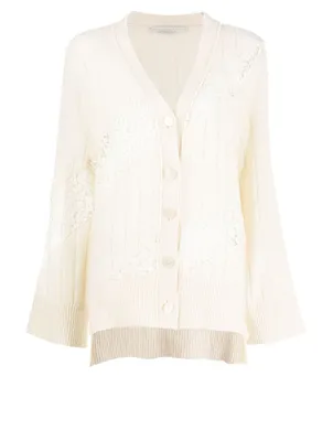 Cashmere and Wool Lace Cardigan