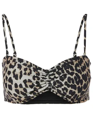 Bandeau Bikini Top In Leopard Print