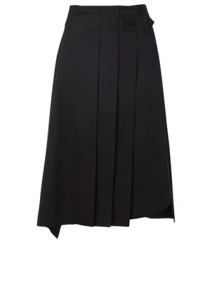 Cotton Asymmetric Midi Skirt