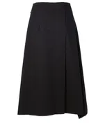 Cotton Asymmetric Midi Skirt
