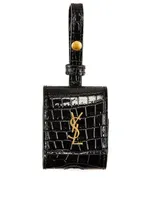 YSL Monogram Croc-Embossed Leather Airpods Case