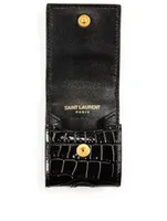 YSL Monogram Croc-Embossed Leather Airpods Case