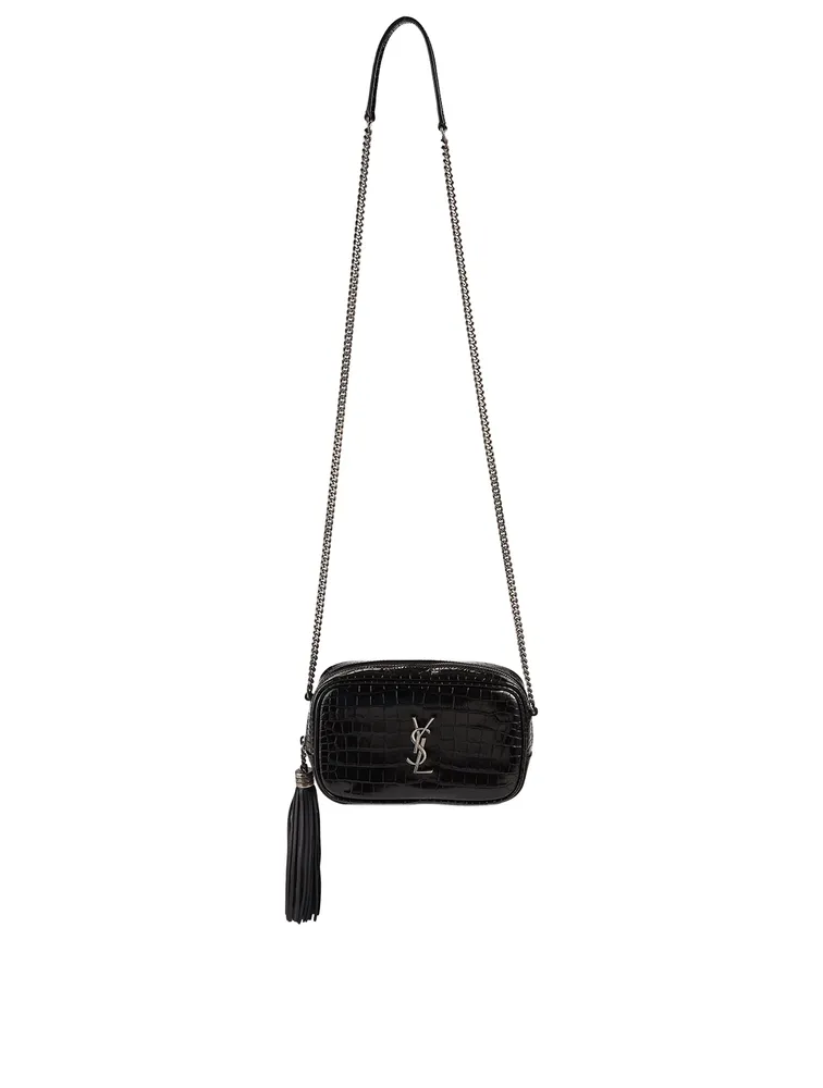 Mini Lou Croc-Embossed Leather Bag