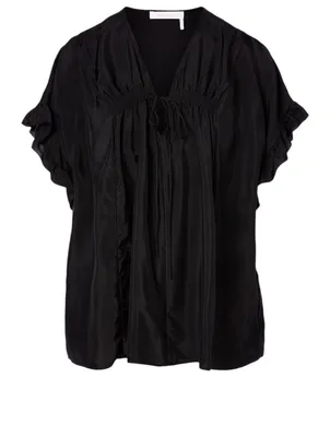 Flowy Short-Sleeve Shirt